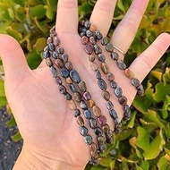 3 Strands Adabele Natural Pietersite Hawk's Eye and Tiger Eye Healing Gemstone 7mm to 9mm Free Form Loose Oval Tumbled Pebble Stone Beads (Total 45 Inch) for Jewelry Making GZ11-83