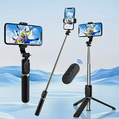 Retractable Selfie Stick Professional Ground Tripod with Wireless Remote Control360°Rotating Stable 