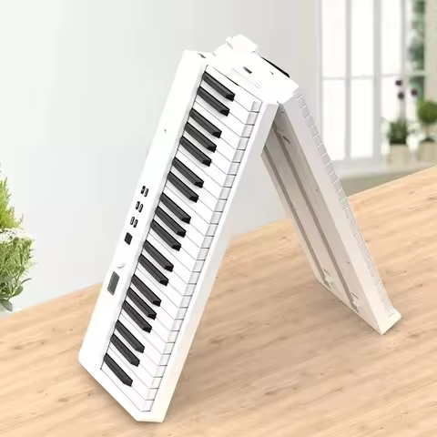Folding Piano 88-Key Rechargeable Roll-Up Portable Electronic Piano for Beginners and Adults with Bl