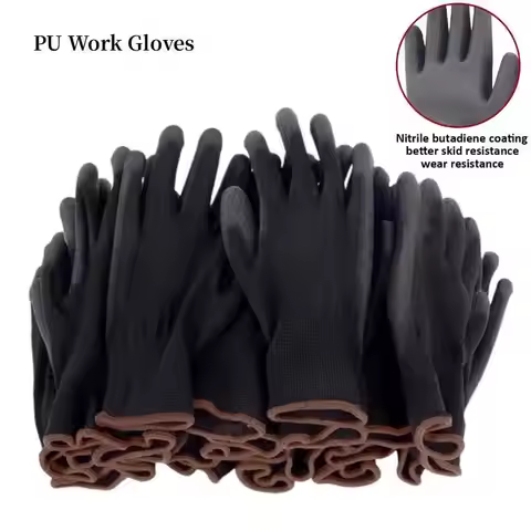 12-36 pairs of nitrile safety coated work gloves, PU gloves and palm coated mechanical work gloves, 