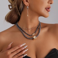 FAST SHIP Trendy Geometric Beaded Irregular CCB Pendant Necklace Sexy Y2K Style Fashion Jewelry for 