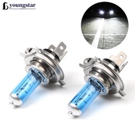 YOUNGSTAR 2Pcs Super White H4 55W DC12V Bi-Xenon HID High Low Beam Headlight Bulb 6000K Light Lamps 