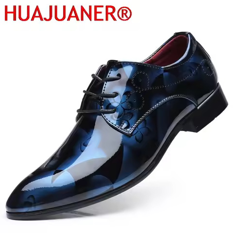Office Men Dress Shoes Floral Pattern Men Formal Shoes Leather Luxury Fashion Groom Wedding Shoes Me