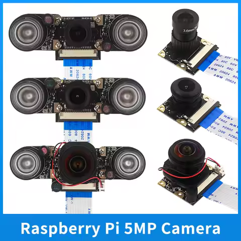 Raspberry Pi Night Vision Camera with 2 Infrared Light 5MP OV5647 Webcam 75 175 IR-CUT Camera for Ra