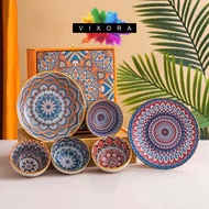 Bohemian Style Rice Bowl Porcelain Bowl Ceramic Bowl Mangkuk Keramik Soup Bowl Doorgift Wedding Gift
