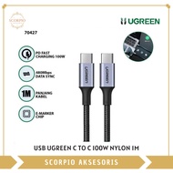 Ugreen USB Ugreen C to C 100W Nylon 1M BLACK 70427 | Ugreen C to C 60W Nylon 1M GRAY 55765