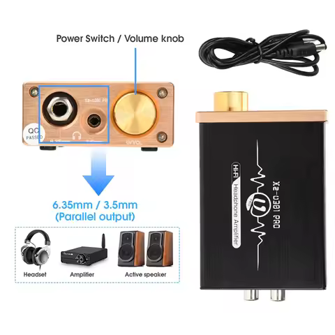 XZ-U301Pro DC 5V Class A Hi-Fi Headphone Amplifier 1500mW High-Power Desktop Headphone Amp 6.35mm/3.