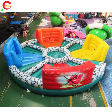 Sea Ship 8m Dia Giant Hungry Hippo Bungee Run Inflatable Sport Game Large Outdoor Inflatable Recreat