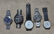 【手錶大福袋】男士石英錶 5枚打包 (Timex / Moschino / Marlboro / Ellesse) 適合收藏、粗戴或零件維修