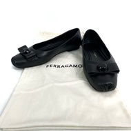 ☆ Salvatore Ferragamo 菲拉格慕 Black Lambskin Flats #7 黑色小羊皮平底鞋7碼 100%真品