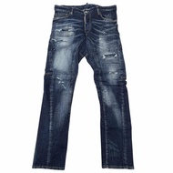 【常查看】成色極佳 □ DSQUARED2 Dsquared 22SS S74LB1043 機車牛仔褲，做舊牛仔褲，靛藍色，48碼，正品男款