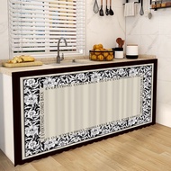 Kitchen Cabinet Curtain Flower Vintage Skirting Table Top Cupboard Shelf Sink Cover Langsir Kabinet Dapur