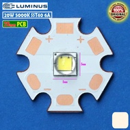 Lampu LED Luminus 20W 20mm SST-40 Putih 6500K SST40 Mata LED Senter Tembak 6A