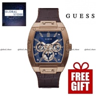 Guess GW0202G2 Men's COFFEE CASE BROWN GENUINE LEATHER/SILICONE WATCH