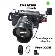 Canon EOS M200 +15-45 สุดยอดกล้อง 24M camera วีดีโอ 4K movie ไลฟ์สด Vlog streaming แจ๋วมาก used มือสองคุณภาพ มีประกัน ของแถม