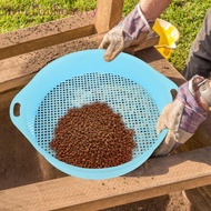 FALLFORBEAUTY Soil Sieve Sifter, Round Plastic Garden Mesh Pan, Potting Classifier Multi-use Manual Sifting Strainer Filter Small Gravel Soil