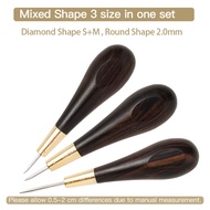 WUTA 2nd Gen Leather Stitching Awl Diamond Shape Ebony Blackwood Brass Craft Tool Hand Sewing Awl DI