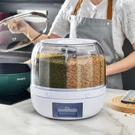ASCOR 360 Rotating Rice Dispenser Rice Box Moisture Proof 6 Grid 6kg - YM6 [ IK F Store ]