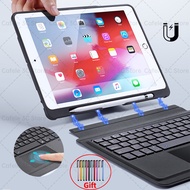 iKey Magnetic Multifunction Wireless Bluetooth Split Trackpad Keyboard LED light Backlit Backlight Case For iPad Pro 11 12.9 10.5 7th 8th 9th Gen 10.2 Air 3 2 9.7 Air 5 4 4th Gen 10th 10.9 2021 2022 2020 2018 Detachable With Pen Slot Leather Holder Cover