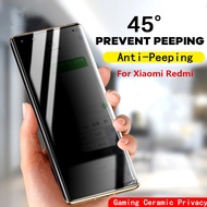 Gaming Ceramic Privacy Anti-Peeping AntiSpy Tempered Glass Xiaomi Redmi Note 7 8 9 9S 11 Ultra 10S 10 Pro Max 8T K20 K30 K30i K30S K40 Pro+ 9 Prime 9A 9C 9T 10T Lite Pocc X3 Nfc F3 M2 C3 M3 X2 F2 10X 5G mi CC9 Pro Full screen coverage Protector Film