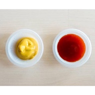 🔥Packaging Disposable PP Chili Plate Plastic Sauce Plate Ketchup Food Saucer Pinggan Sos Plastik Pak