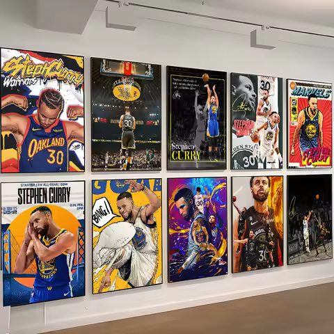1pc S-Stephen C-Curry Poster Self-adhesive Art Waterproof Paper Sticker Coffee House Bar Room Wall D
