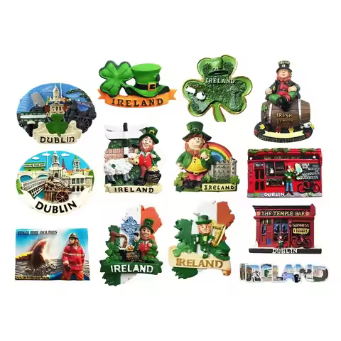 Europe Ireland 3D Fridge Magnets Tourism Souvenir Refrigerator Magnets Sticker Collection Handicraft