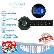Smart Handle Door Lock Home Fingerprint Electronic Digital Door Lock Password Tuya APP Kunci Pintu Pintar Door Lock Set