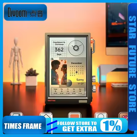 Divoom Times Frame Photo Storage Machine Electronic Floating Photo Frame Digital Photo Album Display