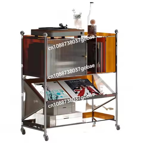 ZC Acrylic Simple Record Cabinet Living Room Sofa Side Cabinet Magazine Cabinet Locker