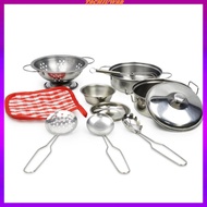 [Tachiuwa2] Play House Toy Stainless Steel Play Set, Play Cookware Set Role Play Tableware toys