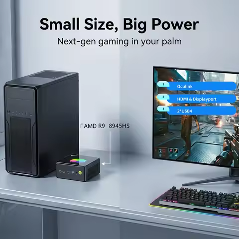 GMKtec Gaming Mini PC K8 Plus AMD Ryzen 7 8845HS(8C/16T, up to 5.1GHz) Desktop Computer HDMI 2.1 USB