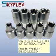SKYFLEX 1/2" EXTERNAL TORX SOCKET E10 E11, E12, E14, E16, E18, E20, E22, E24
