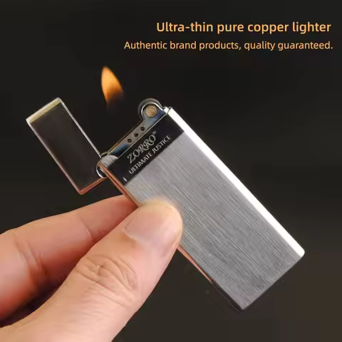 Zorro butane metal gas windproof torch lighters ultrathin classic novel vintage grinding wheel light