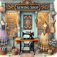 Evershine Diamond Mosaic Sewing Shop Picture Of Rhinestones DIY Craft Kit House Diamond Painting Lan