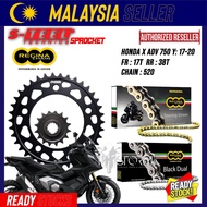 Set Honda XADV750 REGINA 520 Z-Ring Rivet Black / Gold Chain Rantai Hitam Emas X-ADV750 ADV 750