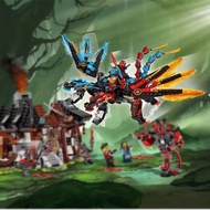 24 Hours To Deliver Goods Would be Ninjago Kay Ice Fire Double Head Dragon Element Compatible Lego Asassembled Dragon Toy QZ1F QIFT