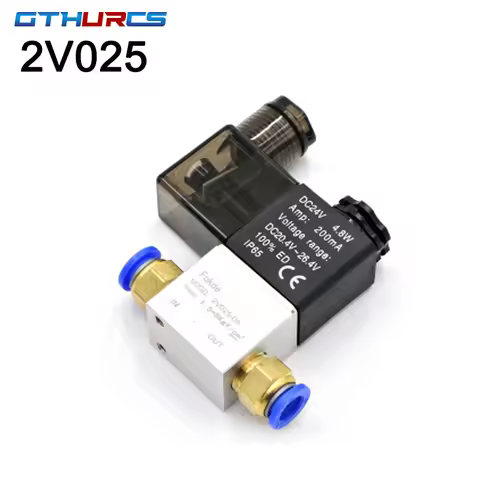 Air Solenoid Valves 2V025-08 2 Position 2 Port 1/4" or 1/8" Normally Closed Valve Pneumatic Solenoid