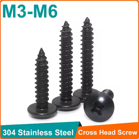 M3 M3.5 M4 M5 M6 20~5pcs Durable 304 Stainless Steel Cross Phillips Recessed Large Round Mushroom He