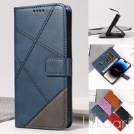 Leather Flip Case For Redmi Note 10 Pro 10T 10S 10X 9 9S 8T 8 Wallet Card Slots Holder Color-Block P