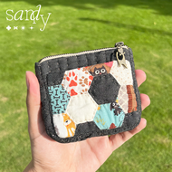 Sandy กระเป๋าเงินแฮนด์เมดผ้าญี่ปุ่น "งาน Quilt เย็บมือ มีใบเดียวนะคะ" กระเป๋าเงินผ้า กระเป๋าสตางค์ผ้า