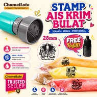 Chomellote Plastic Stamp, Cop Plastik Kalis Air, Cop Ice cream, Cop Aiskrim, Waterproof Stamp 28mm
