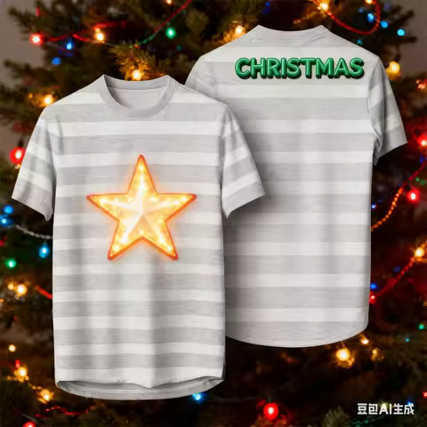 Christmas Men's T-shirt 3D Santa Claus stripe Men's and women's round neck graphic t shirts Quick dr