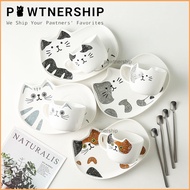 Pawtnership Coffee Cup Saucer Set Cat Design - Coffee Cup / Coffee Glass / Cat Plate / Cat Cup / Cof