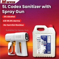 Codex Nano Mist Sanitizer 5L Liquid Disinfectant Sanitizer Non-Alcohol Anti-Coronavirus K5 Nano Spray Gun 消毒液