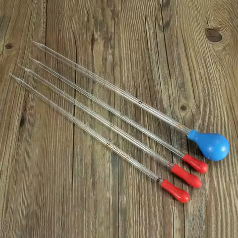 0.5ml 1ml 2ml 3ml 5ml 10ml Glass Graduated Scale Dropper Pipette Lab Transfer Pipettes Red/Blue Rubb