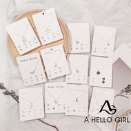 4 Pairs Anting Korea Earing & Necklace Set Women Jewellery Gift A HELLO GIRL