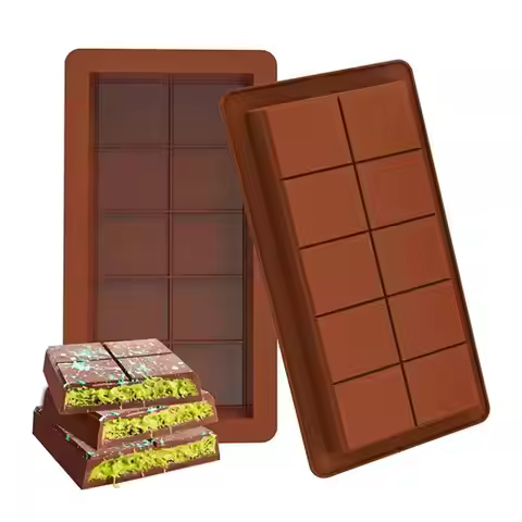 Chocolate Bar Molds Silicone Bars Break Apart Wax Melt Mould Easy Release Rectangle Durable for Prot
