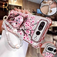 3pcs( Flower tree phone Case+Lanyard+Bear Stand) For Pixel 7 Pro/Pixel 8/Pixel 8A/Pixel 8 Pro/Pixel 