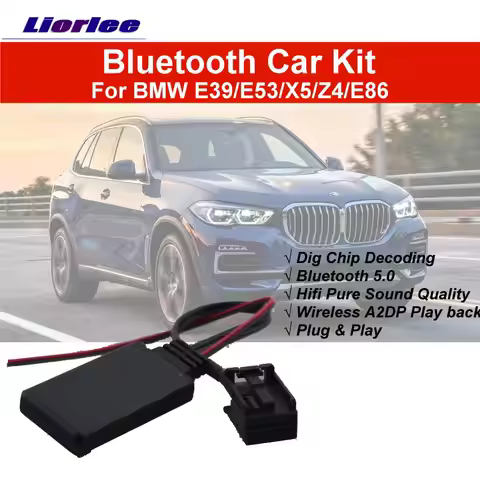 Car Bluetooth Adapter Kit For BMW E39 E53 X5 Z4 E85 E86 2002-2020 12Pins BT Music Interface Digital